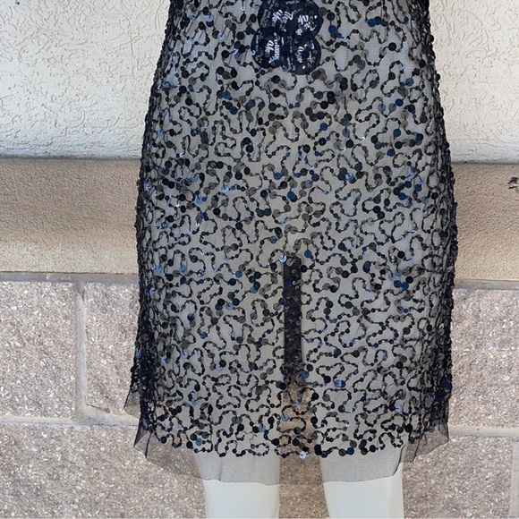 Wet Seal Black Sleeveless Sequins Mini Overlay Dress Size L - Picture 3 of 10